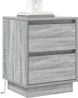 Obrázek produktu pro vidaXL Noční stolek se zásuvkami šedý 39 x 34,5 x 50 cm Materiál na bázi dřeva