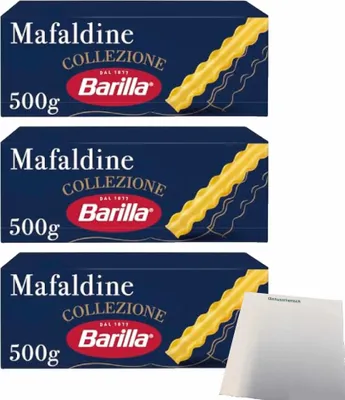 Produktbild von Barilla La Collezione Mafaldine 3er Pack (3x500g Packung) + usy Block