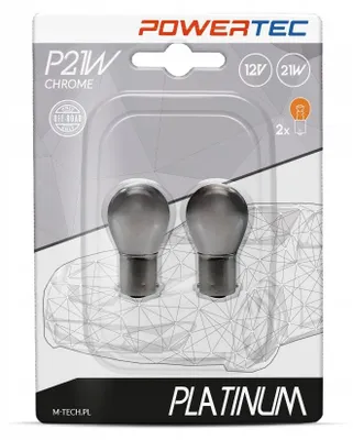 Zdjęcie produktu dla Żarówka samochodowa Powertec P21W BA15S 12V 2 sztuki