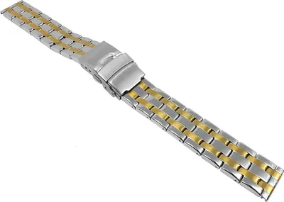 Produktbild von Herzog Uhrenarmband 16mm > Edelstahl bicolor Sicherheitsschließe