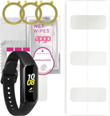 Produktbild von apgo 3 Stück Schutzfolie, Matt, kompatibel mit Samsunf Galaxy Fit E Smartwatch, Hydrogel Displayschutzfolie mit Positionierhilfe, Displayfolie, robust und kratzfest