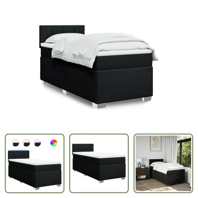 Produktbild von The Living Store Boxspringbett mit Matratze Schwarz 80x200 cm Stoff