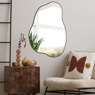 Productafbeelding van Moderne Asymmetrische Zwarte Spiegel voor Wanddecoratie