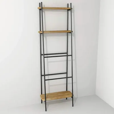 Produktbild von Devo Standregal/Handtuchleiter Oval BxHxT 60 x 180 x 31.8 cm Eiche/schwarz