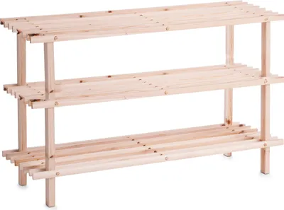 Image de ZELLER Etagère à chaussures en bois 3 étagères 80x26x49,5cm