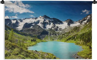 Produktbild von MuchoWow® Wandteppich Wandbehang Schnee - Berg - Wasser 60x40 cm Tapisserie Dekoration Wandtuch - Wanddekorationen