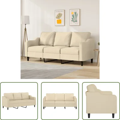 Produktbild von The Living Store 3-Sitzer-Sofa Creme 180 cm Stoff
