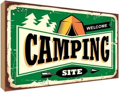 Produktbild von vianmo Holzschild 30x40 cm Camping welcome Outdoor