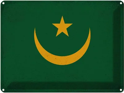 Produktbild von vianmo Blechschild 30x40 cm Mauretanien Mauritania Flagge Fahne Wappen