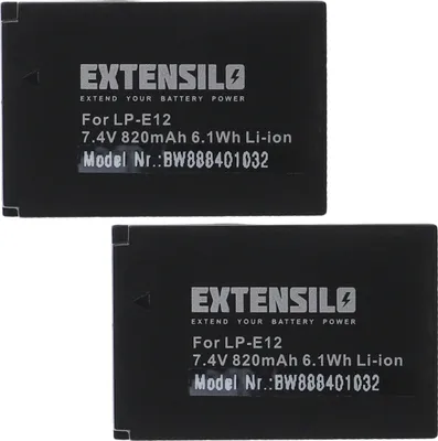 Produktbild von EXTENSILO 2x Akku kompatibel mit Canon PowerShot SX70 HS Kamera (820 mAh, 7,4 V, Li-Ion)