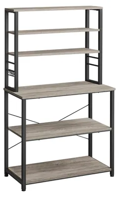 Immagine prodotto di Scaffale per cucina – Scaffale per magazzino – 6 ripiani – 40 x 80 x 167 cm – marrone e nero