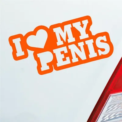 Produktbild von Auto Aufkleber I Love my Penis Lustig Spruch 15x7 cm Orange Sticker Heckscheibenaufkleber