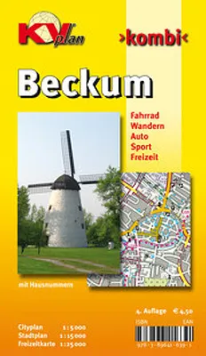 Obrázek produktu pro Beckum, KVplan, Radkarte/Wanderkarte/Stadtplan, 1:25.000 / 1:15.000 / 1:5.000