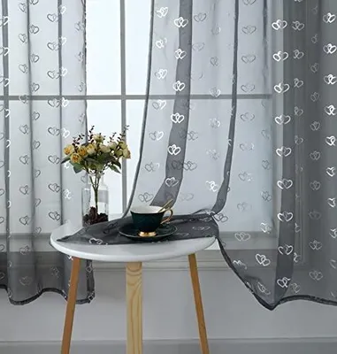 Gardinenpaneel Voile 72" (183 cm) Grau/Silber