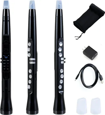Zdjęcie produktu dla Elektroniczny instrument dęty – cyfrowy saksofon – bezprzewodowy MIDI – 100 brzmień – głośniki HiFi – zakres 4 oktaw – 2 sposoby gry – czarny