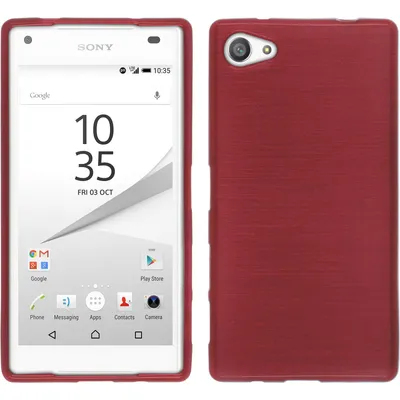 Produktbild von PhoneNatic Case kompatibel mit Sony Xperia Z5 Compact - rosa Silikon Hülle brushed + 2 Schutzfolien