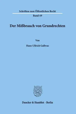 Produktbild von Der Mißbrauch von Grundrechten.