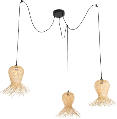 Produktbild von Orientalische Außenhängelampe Bambus 3 Flammig IP44 Carlos