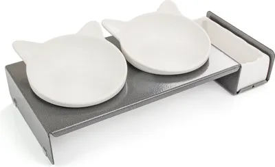 Produktbild von Foodbar Cat Diner · Futterstation aus Metall mit drei Keramikschalen