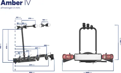 Obrázok produktu pre Nosič bicyklov na ťažné zariadenie Pro-User Amber IV 7/13-pin max. 60 kg