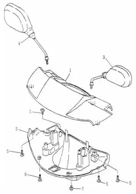Produktbild von SMC Scooter Scheinwerferverkleidung 50ccm 2Takt 55213-NAF-0002 Motorroller.de Scheinwerfer-Verkleidung Lenker-Verkleidung Scheinwerferabdeckung Rex 25