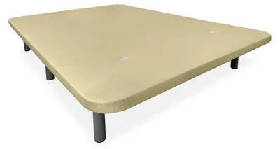 Gepolsterter Bettrahmen 90x190 cm, 27 cm Höhe, beige, 3D-Stoff