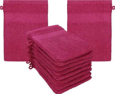 Produktbild von Betz 10 Stück Waschhandschuhe 16x21 cm PALERMO 100% Baumwolle  Farbe: cranberry