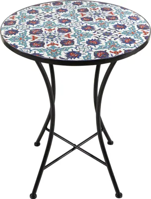 Image de Axi Amélie Table Bistrot, Mosaique, Bleu Vif | Table D'Appoint Bistrot Pour L'Extérieur, Pour Jardin/Balcon/Terrasse - 60 X 60 X 75 Cm