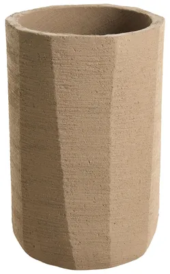 Produktbild von BELIANI Blumenkübel Taupe Zement Rund 33 x 33 x 50 cm Modernes Design Großer Blumenkübel Übertopf Garten Balkon Innen- und Außenbereich