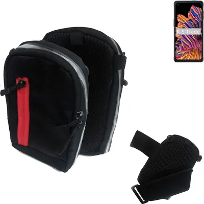 Produktbild von K-S-Trade Outdoor Gürteltasche Holster Umhängetasche kompatibel mit Samsung Galaxy XCover Pro schwarz Handy Tasche Case travelbag Schutz Hülle