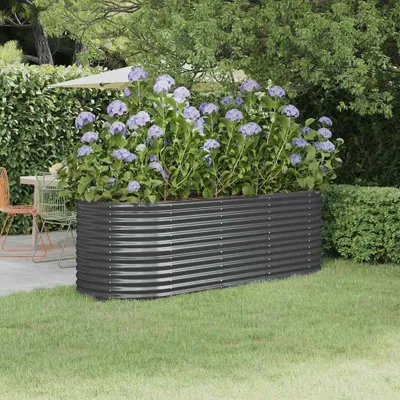 Produktbild von vidaXL Hochbeet Pulverbeschichteter Stahl 224x80x68 cm Anthrazit
