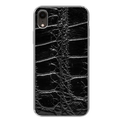 Produktbild von MuchoWow® Handyhülle Schutzhülle Hülle für iPhone XR Tiermuster - Krokodile - Leder Silikon Softcase Handy Hülle - Schutzdeckel