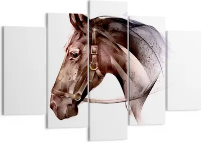 Produktbild von Bild auf Leinwand - Leinwandbild - Pferd Abstraktion - 150x100cm - Wand Bild - Wanddeko - Leinwanddruck - Bilder - Kunstdruck - Wanddekoration - Leinwand bilder - Wandkunst - EA150x100-4106