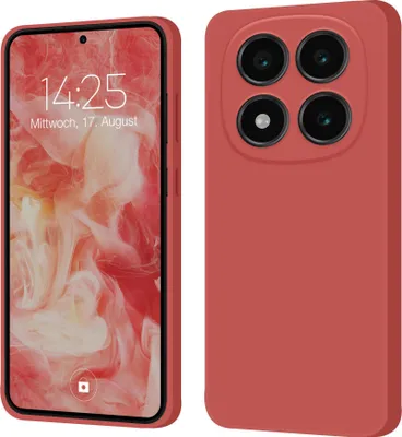 Produktbild von Hülle für Xiaomi Redmi Note 14 Pro Case Cover Bumper Silikon Softgrip Schutzhülle Farbe: Rot