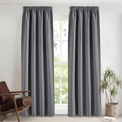 Immagine prodotto di Ibenzoa® Tende oscuranti grigie, set di 2 pezzi, con passacorda per binari, dimensioni 245 x 140 cm (altezza x larghezza per pezzo), con proprietà termiche e acustiche, oscuramento della luce dal 85% al 95%