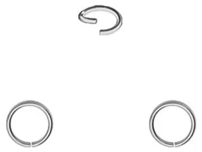 Productafbeelding van DENI, 3 stuks, zeer dunne, zeer kleine neusringen zonder sluiting, zilverkleurig, glad