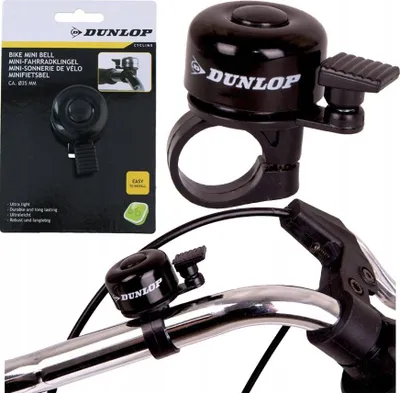 Zdjęcie produktu dla DunlopGłośny Dzwonek Rowerowy Czarny Na Kierownicę Mały Do Roweru Hulajnogi