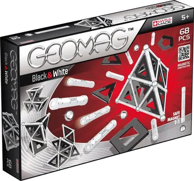 Zdjęcie produktu dla Geomag Panels Black&White 68 pcs, Zabawka z magnesem neodymowym, 5 lat(a), Wielobarwny