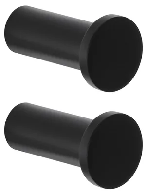 Image de Crochets de suspension, lot de 2, supports muraux à visser, acier inoxydable, noir, 45x24 mm, capacité de charge de 15 kg