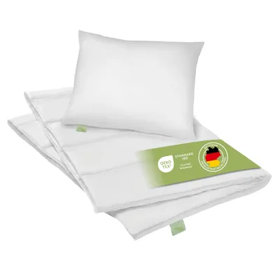 Obrázok produktu pre Letná prikrývka + vankúš DREAMSTAR | 135 x 200 + 80 x 80 cm | Sada ekologického posteľného prádla