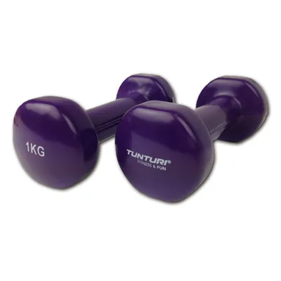 Obrázok produktu pre Tunturi Vinylové činky 1,0 kg, fialové, pár