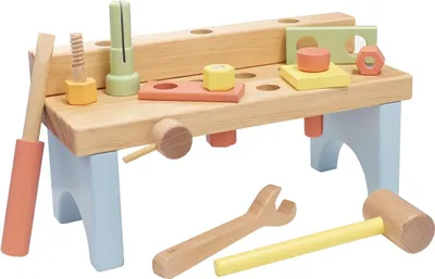 Immagine prodotto di SpielMaus: Set di gioco in legno, banco da lavoro, 17 pezzi