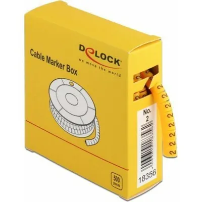 Produktbild von Delock Kabelmarker Box, Nr: 2, gelb, 500 Stück