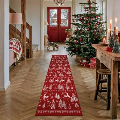Kersttapijt Loper 80x300 cm Rot