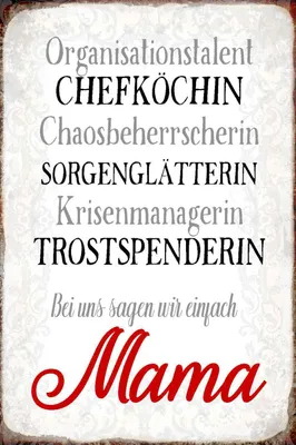 Produktbild von vianmo Holzschild 18x12 cm bei uns sagen wir einfach Mama