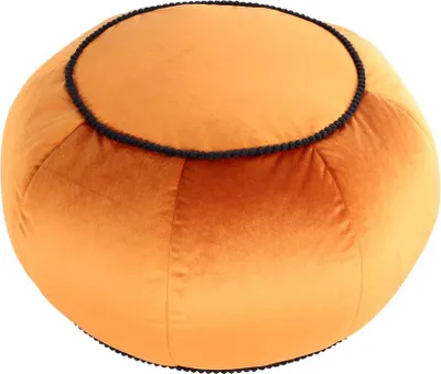 Obrázek produktu pro Puf Padiro kulatý, průměr 65 cm, výška 35 cm - bronzová barva - potah z polyesterové sametové látky - nízká sedací plocha, výplň z kuliček