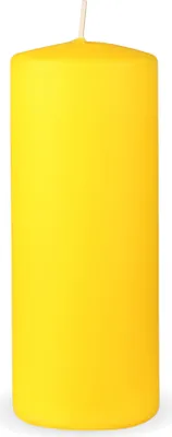 Obrázek produktu pro HS Candle svíčky ve tvaru sloupku "Yellow", velikost Ø7 x 16 cm, voskové svíčky s dlouhou dobou hoření až 50 hodin - svíčky ve tvaru sloupku bez vůně - mnoho barev/velikostí