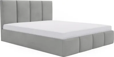 Produktbild von FEDVE Polsterbett Doppelbett Hartlage Schlafzimmer Bett Bettkasten 120x200 cm Hellgrau (Magic Velvet 2240)