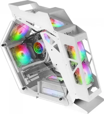Produktbild von Mars Gaming MC61W, Tower, PC, Weiß, micro ATX, Mini-ITX, Gehärtetes Glas, 18,5 cm