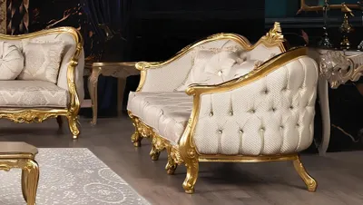 Produktbild von Dreisitzer Sofa 3 Sitzer Barock Rokoko Sofa Sofas Sessel Sitz Stoff Stil couch